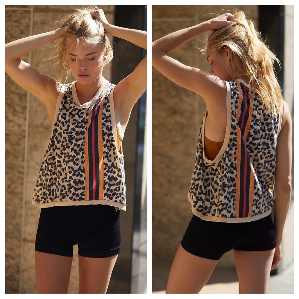 Free People Movement  Love Tank Leopard Combo Large